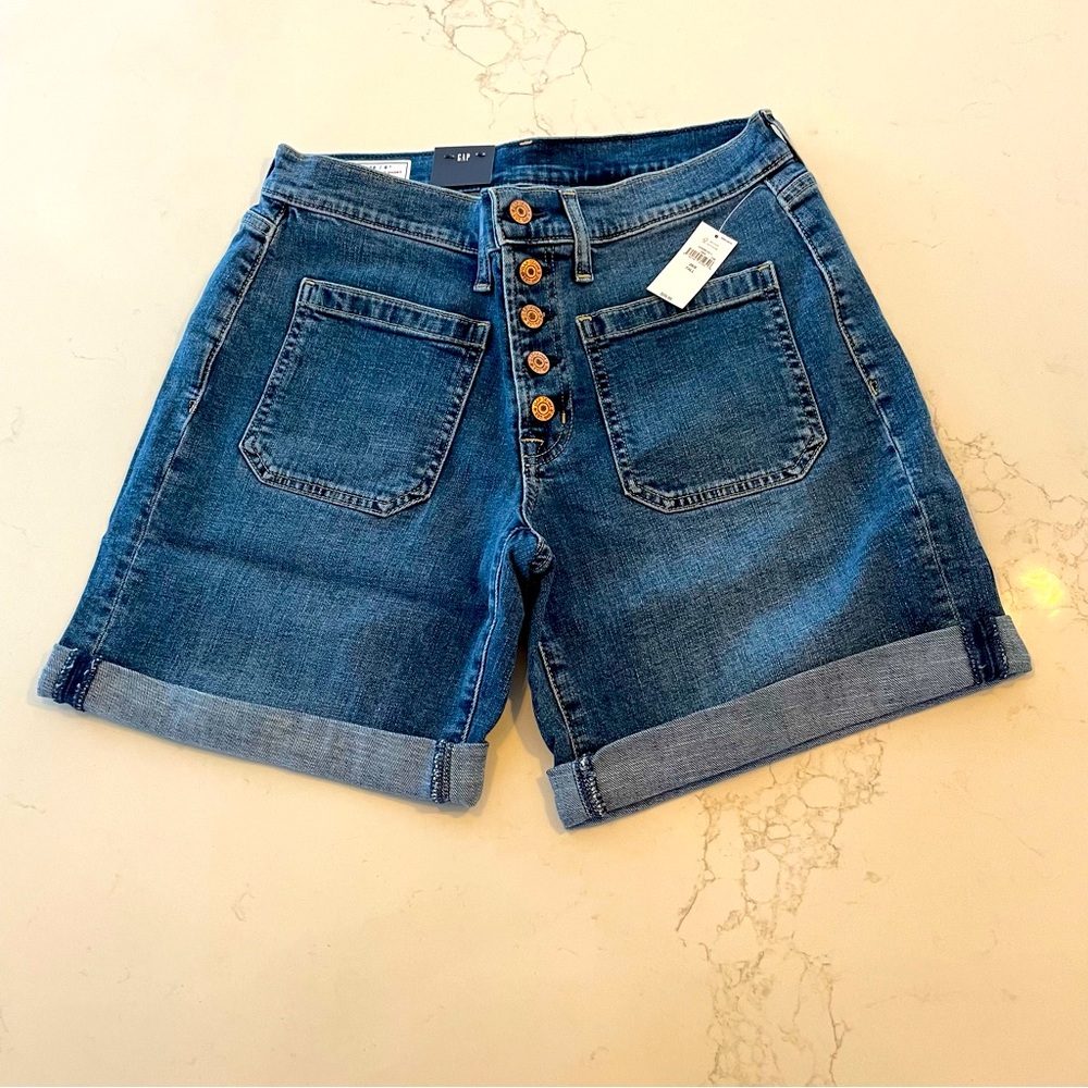 Gap Denim Button Fly Patch Pocket Jeans Shorts NWT (tall)